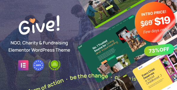 [Download] Give – NGO & Charity WordPress Theme 