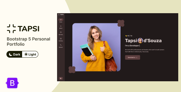 Nulled Tapsi  – Bootstrap 5 Personal Portfolio free download