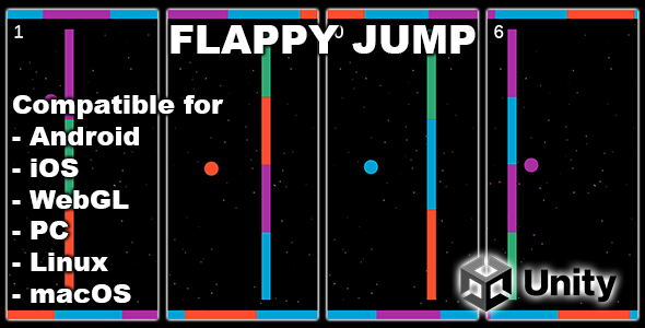 [Download] Flappy Color Jump – Unity Game Source Code for android and iOS 