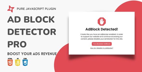 [Download] Ad Block Detector Pro | Light-weight Pure JavaScript Plugin 
