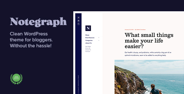 Nulled Notegraph – Distinctive, Typography-Based Blog Theme free download
