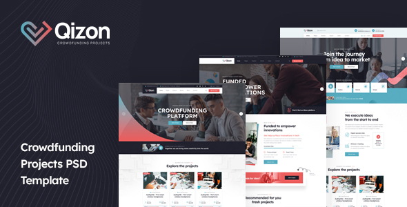 [Download] Qizon – Crowdfunding Projects PSD Template 