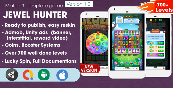 [Download] Jewel Hunter – Unity Complete Project 