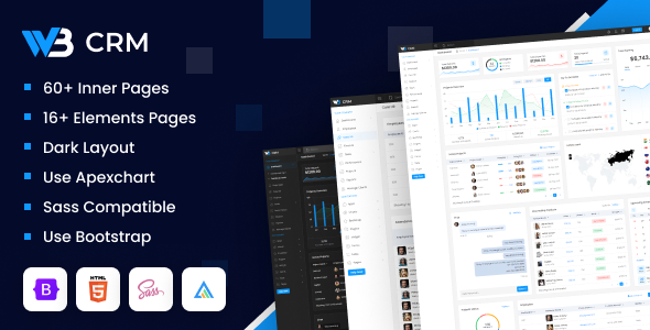 Nulled W3CRM – Bootstrap Admin Dashboard Template free download