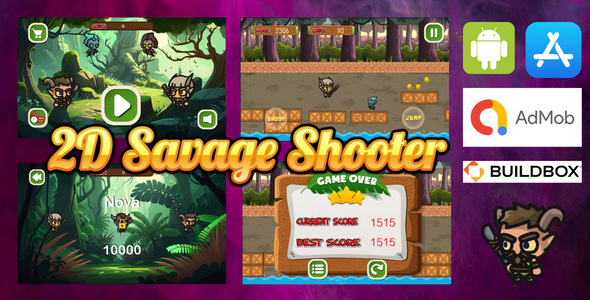 [Download] 2D Savage Shooter – Xcode Game – Admob Ads – In app purchases (Buildbox Project) 