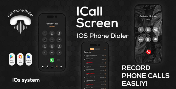 [Download] iCall OS16 – Color Phone Flash – iPhone Style Call – iCallScreen Dialer – iCall Dialer Screen 