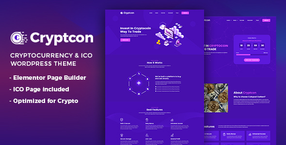[Download] Cryptcon | ICO, Bitcoin And Crypto Currency WordPress Theme 