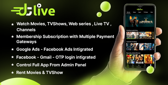 Nulled DTLive – Flutter App (Android – iOS – Website – AndroidTV) Movies – TV Series – Live TV Channel OTT free download