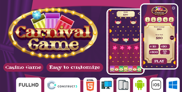 [Download] Carnival Game – Casino Game – HTML5 (Construct3) 