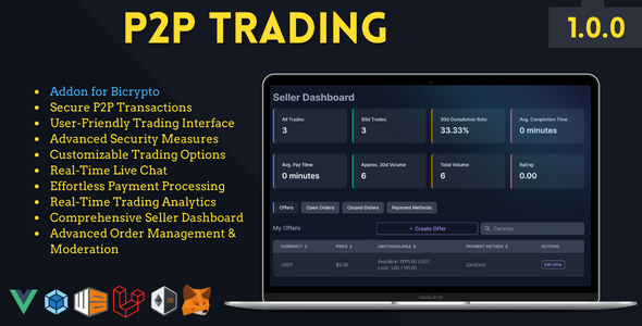 [Download] P2P Trading Addon For Bicrypto – P2P, Livechat, Offers, Moderation 
