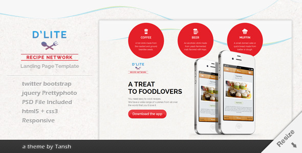 Download D’lite Responsive HTML Landing Page Template Nulled 
