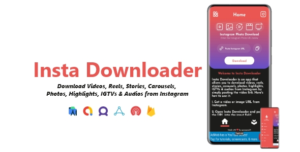 Nulled Insta Downloader – Videos, Images & Audios Downloader | ADMOB, FAN, APPLOVIN, FIREBASE, ONESIGNAL free download