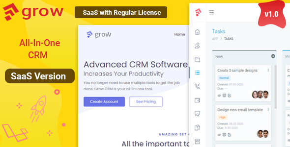 Nulled Grow CRM SaaS – Laravel Project Management – Multitenancy free download
