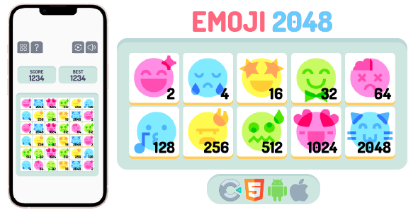 [Download] 2048 Emoji – Html5 Game Construct 3 