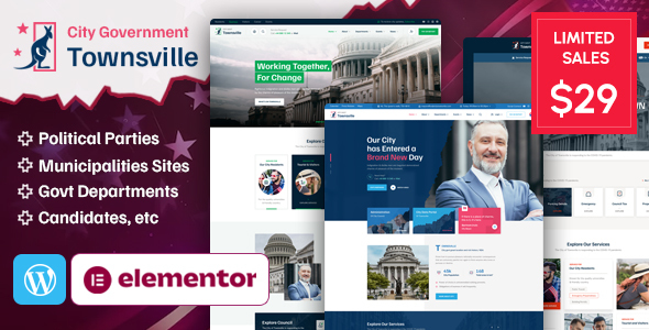 [Download] TownsVille – Political Party & Candidate WordPress Theme 