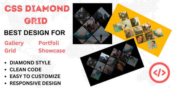 [Download] Portfolio, Gallery, Showcase, Grid Design (Diamond Gird Design) 