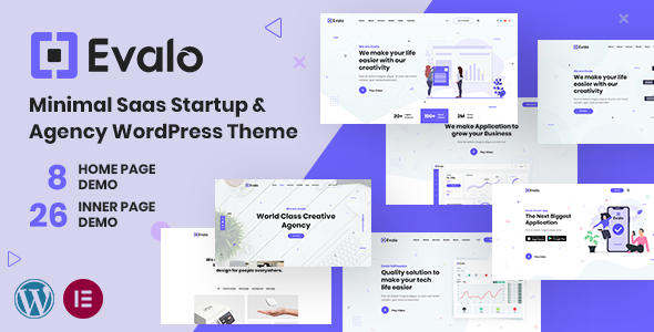 Nulled Evalo – Minimal SaaS Startup & Agency WordPress Theme free download