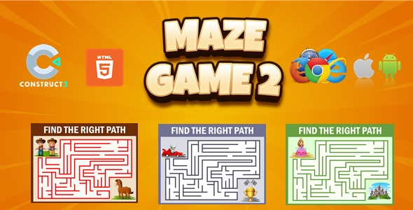 [Download] Maze Game 2 For Kids – HTML5 Game – Construct 3 (C3P) 