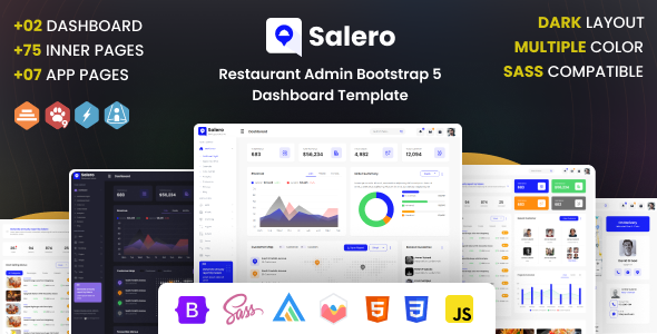 Nulled Salero Restaurant Admin Bootstrap Template free download