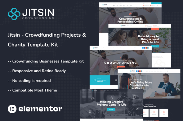 [Download] Jitsin – Crowdfunding Projects & Charity Template Kit 