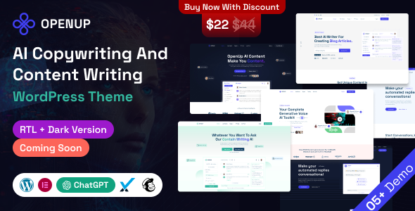 [Download] Openup – AI Content Writing & Copy Writing Landing Page 