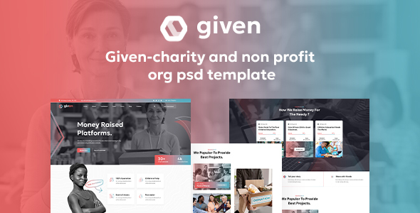[Download] Given-charity and non profit organizations psd template 