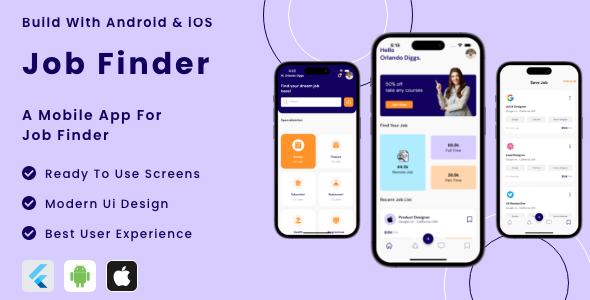 [Download] JobFinder App – Flutter Mobile App Template 