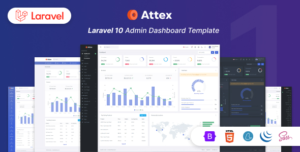 [Download] Attex – Laravel 10 Admin & Dashboard Template 