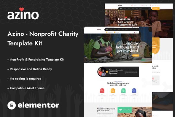 [Download] Azino – Nonprofit Charity Elementor Template Kit 