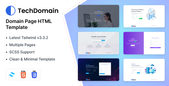 [Download] TechDomain – HTML & CSS Domain Template 