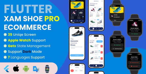 [Download] Flutter Shoe eCommerce Flutter + Apple Watch 