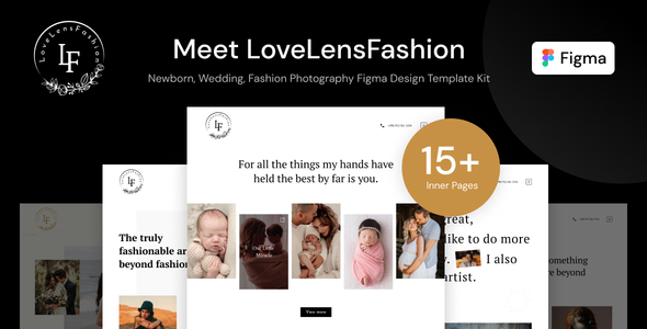 [Download] LoveLensFashion – Newborn, Wedding, Fashion Photography Figma Design Template Kit 