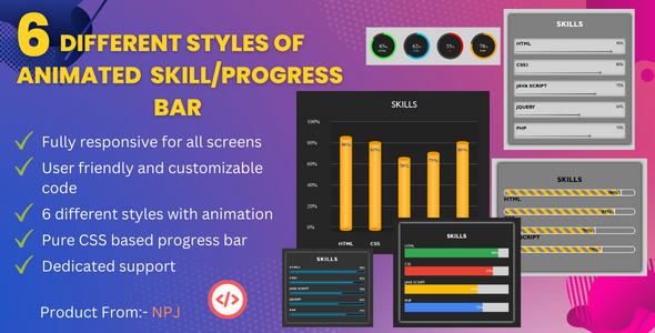 [Download] Animated Progress Bar/Skill Bar (6 different progress/skill bar) 