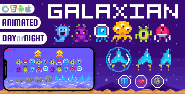[Download] Galaxian – HTML5 Game,Construct 3 