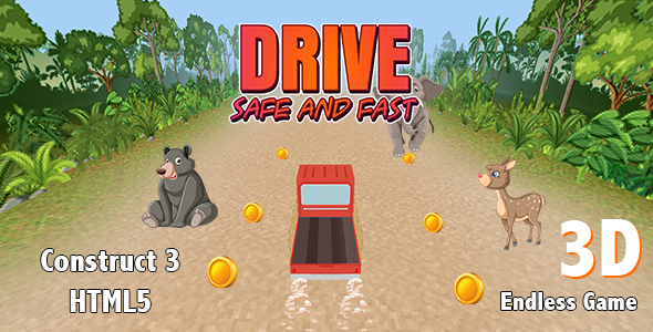 [Download] Drive Safe and Fast Game (Construct 3 | C3P | HTML5) 3D Endless Game 