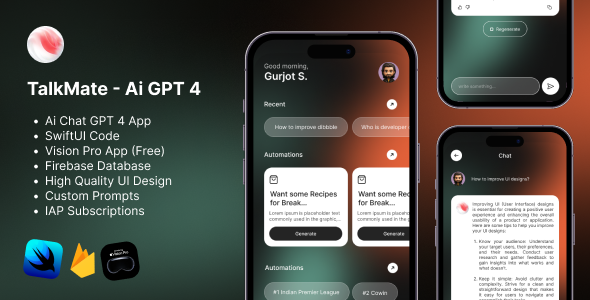 [Download] TalkMate – Ai Chat GPT-4 App (SwiftUI) 