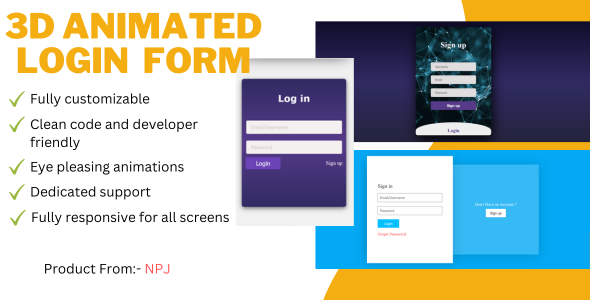 [Download] Login Forms with 3 Different Types of Animations 