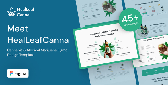 [Download] HealLeafCanna – Cannabis & Medical Marijuana Figma Design Template 