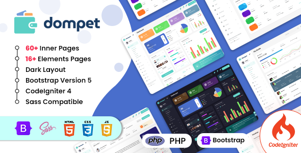 Nulled Dompet – Payment CodeIgniter Admin Dashboard Template free download