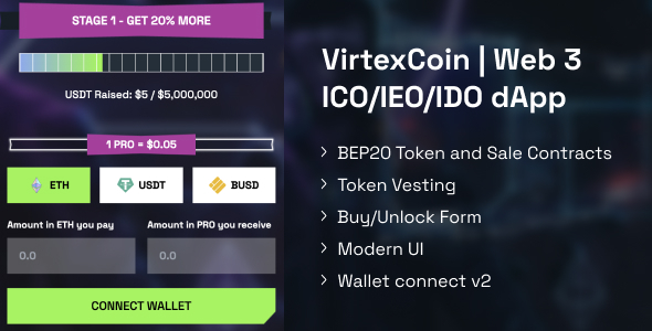 [Download] VirtexCoin | Web 3 ICO/IEO/IDO dApp – Crypto Fund Raiser 