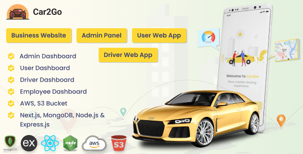 [Download] Car2Go – One Stop Ride Share Platform | User Web App | Driver Web App | Admin Panel (MERN) 