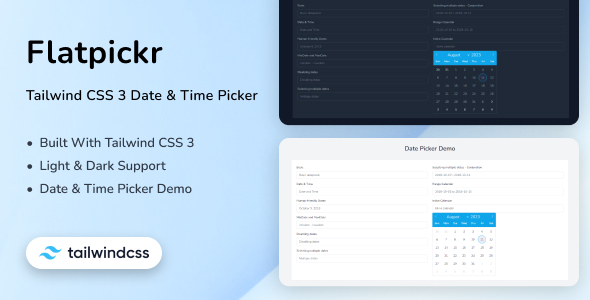 [Download] Flatpickr – Tailwind CSS 3 Date Picker 