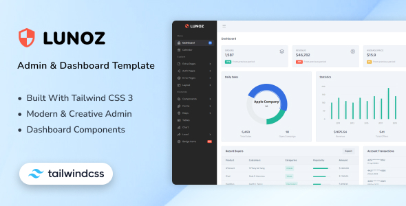 [Download] Lunoz – Tailwind CSS 3 UI Kit Template 