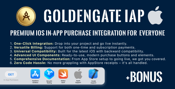 [Download] GoldenGate IAP – a MustHave Module for any iOS app, written in Swift 