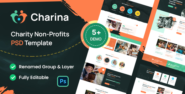 [Download] Charina – Charity Non-Profit PSD Template 