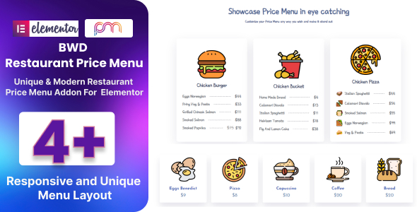 [Download] BWD Restaurant Price Menu Addon For Elementor 