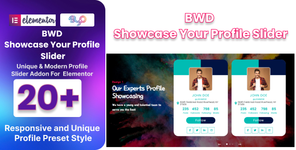 [Download] BWD Showcase Your Profile Slider Addon For Elementor 