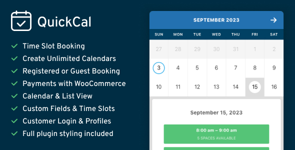 [Download] QuickCal – Appointment Booking Calendar for WordPress 