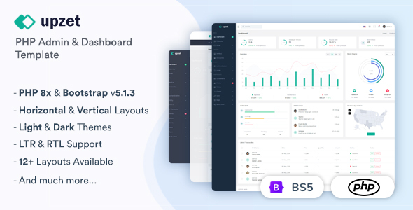 Nulled Upzet – PHP Admin & Dashboard Template free download