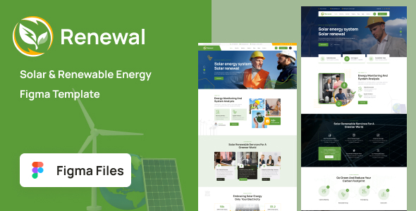 [Download] Renewal – Solar & Renewable Energy Figma Template 